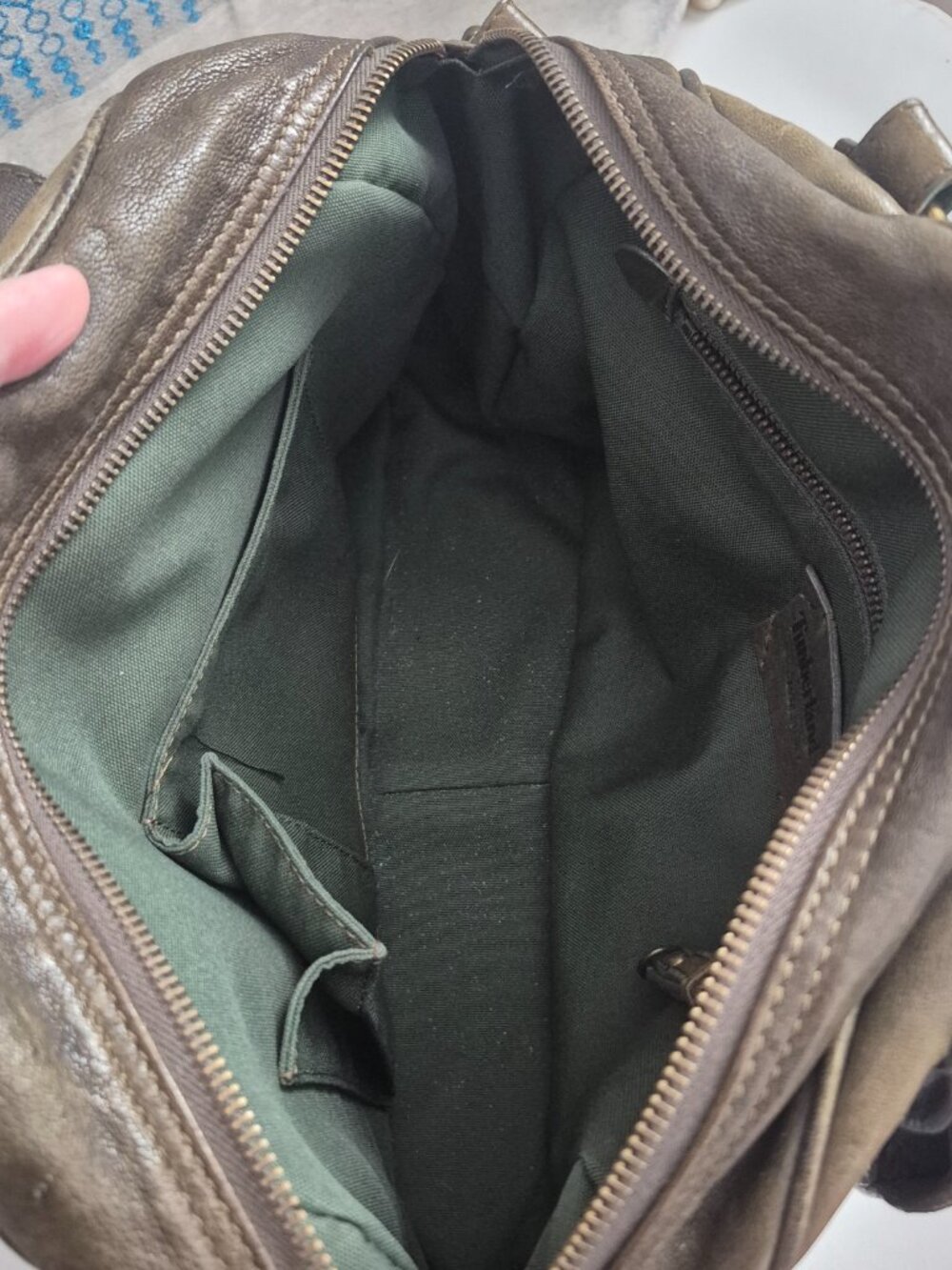 Timberland army green purse real leather - Picture 5 of 5